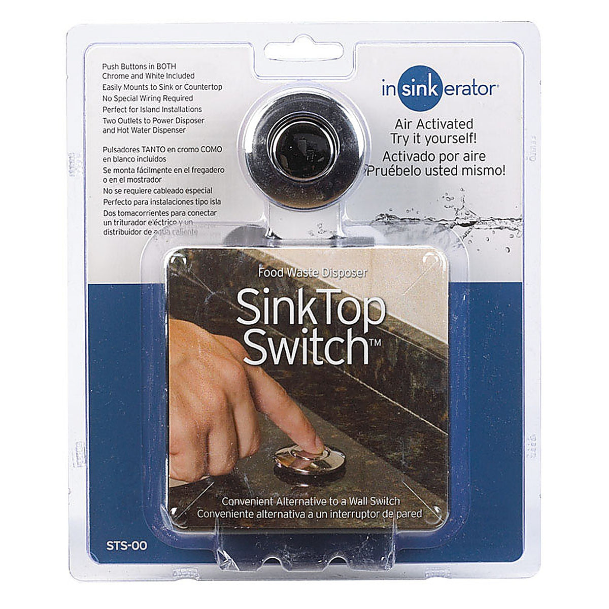 InSinkErator - STS-00 - Garbage Disposal Sink Top Switch Chrome/White Plastic
