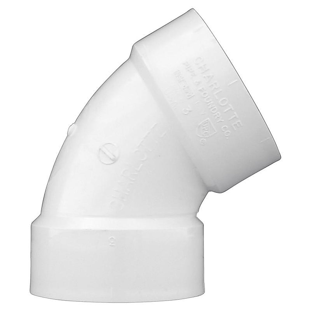 Charlotte Pipe PVC003191000 Schedule 40 3 in. Hub x 3 in. Dia. Hub PVC Elbow