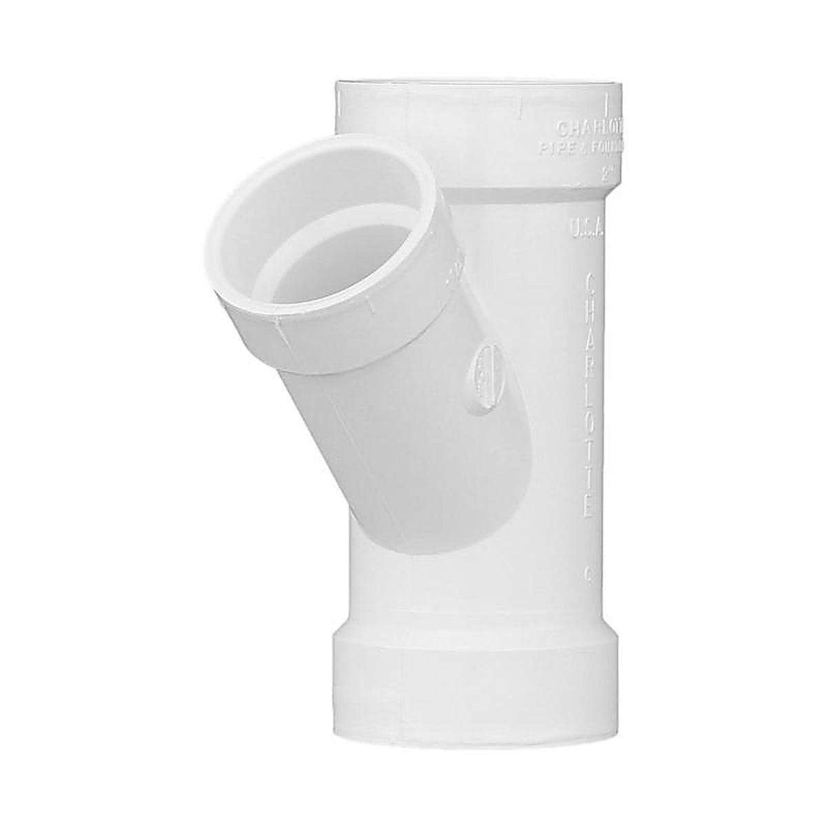 Charlotte Pipe PVC006011000 Schedule 40 1-1/2 in. Hub x 2 in. Dia. Hub PVC Reducing Wye