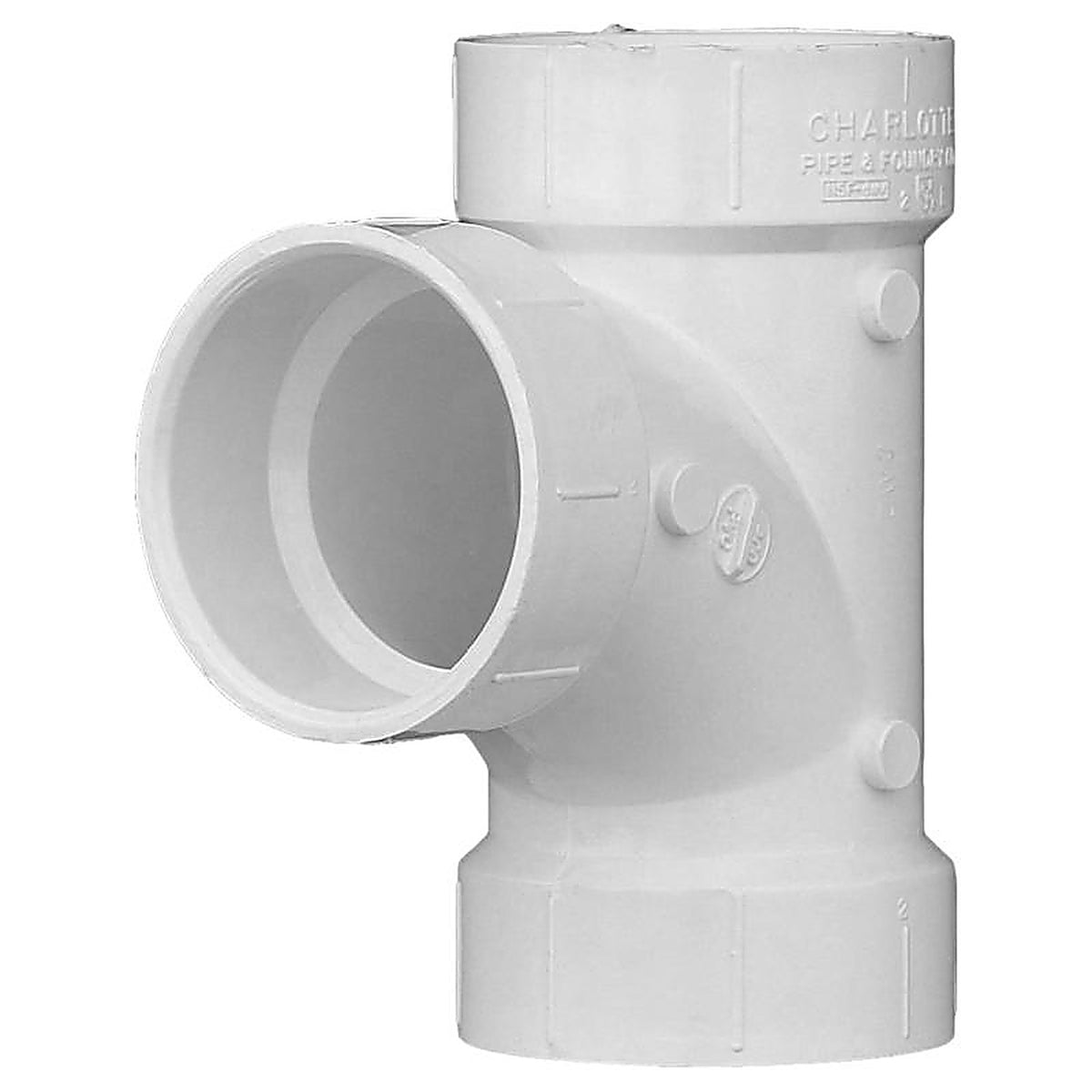 Charlotte Pipe PVC004001000 Schedule 40 2 in. Hub x 2 in. Dia. Hub PVC Sanitary Tee