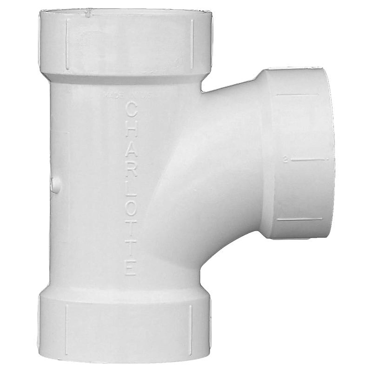 Charlotte Pipe PVC004001000 Schedule 40 2 in. Hub x 2 in. Dia. Hub PVC Sanitary Tee