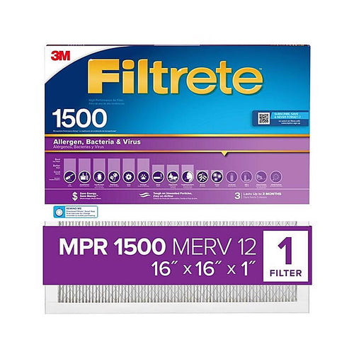 3M 2016DC-4 Filtrete 16 in. W X 16 in. H X 1 in. D 12 MERV Pleated Air Filter 1 pk
