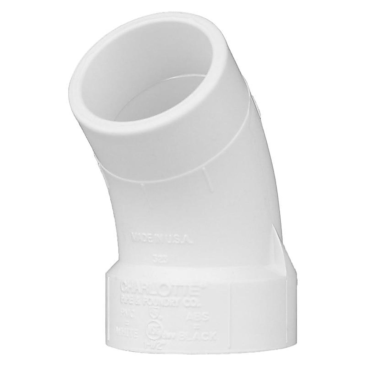 Charlotte Pipe PVC003230800 Schedule 40 1-1/2 in. Hub x 1-1/2 in. Dia. Spigot PVC Street Elbow