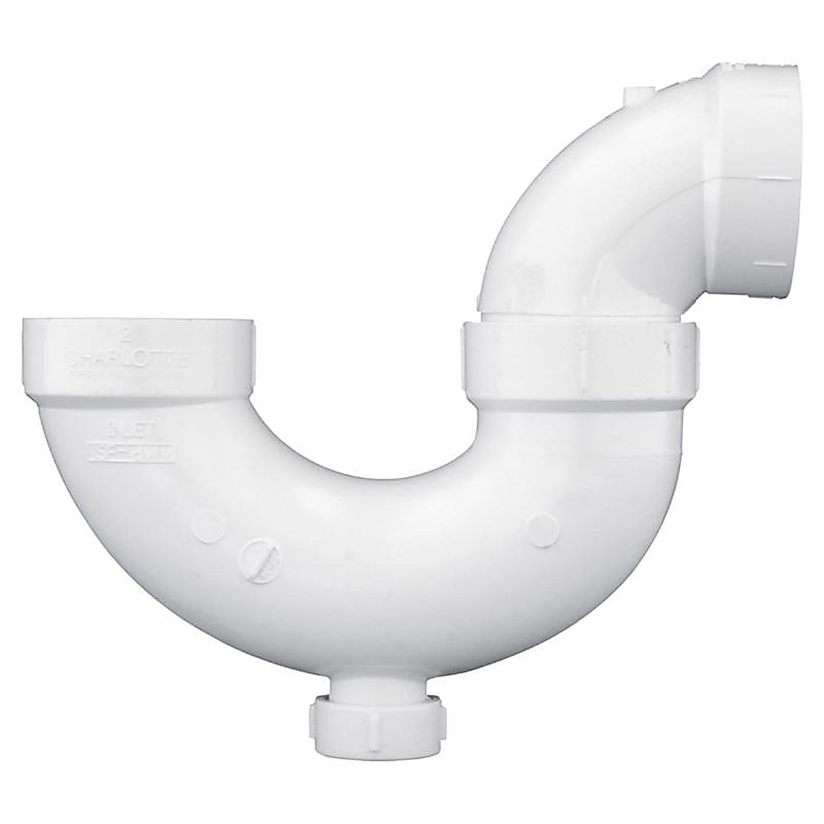 Charlotte Pipe PVC00707X0600 Schedule 40 1-1/2 in. Hub x 1-1/2 in. Dia. Hub PVC P-Trap with Clean Out