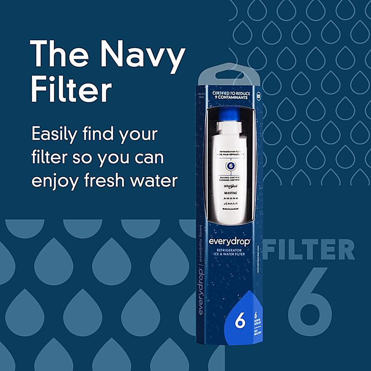 Whirlpool - EDR6D1 - Everydrop Filter 6 Refrigerator Replacement Filter for Whirlpool Filter 6