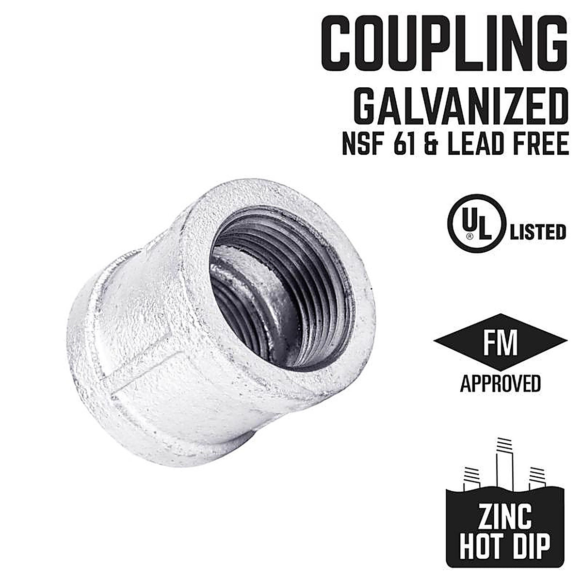 STZ - 351CO-3 - Industries 3 In. Fip Each X 3 In. D Fip Galvanized Malleable Iron Coupling