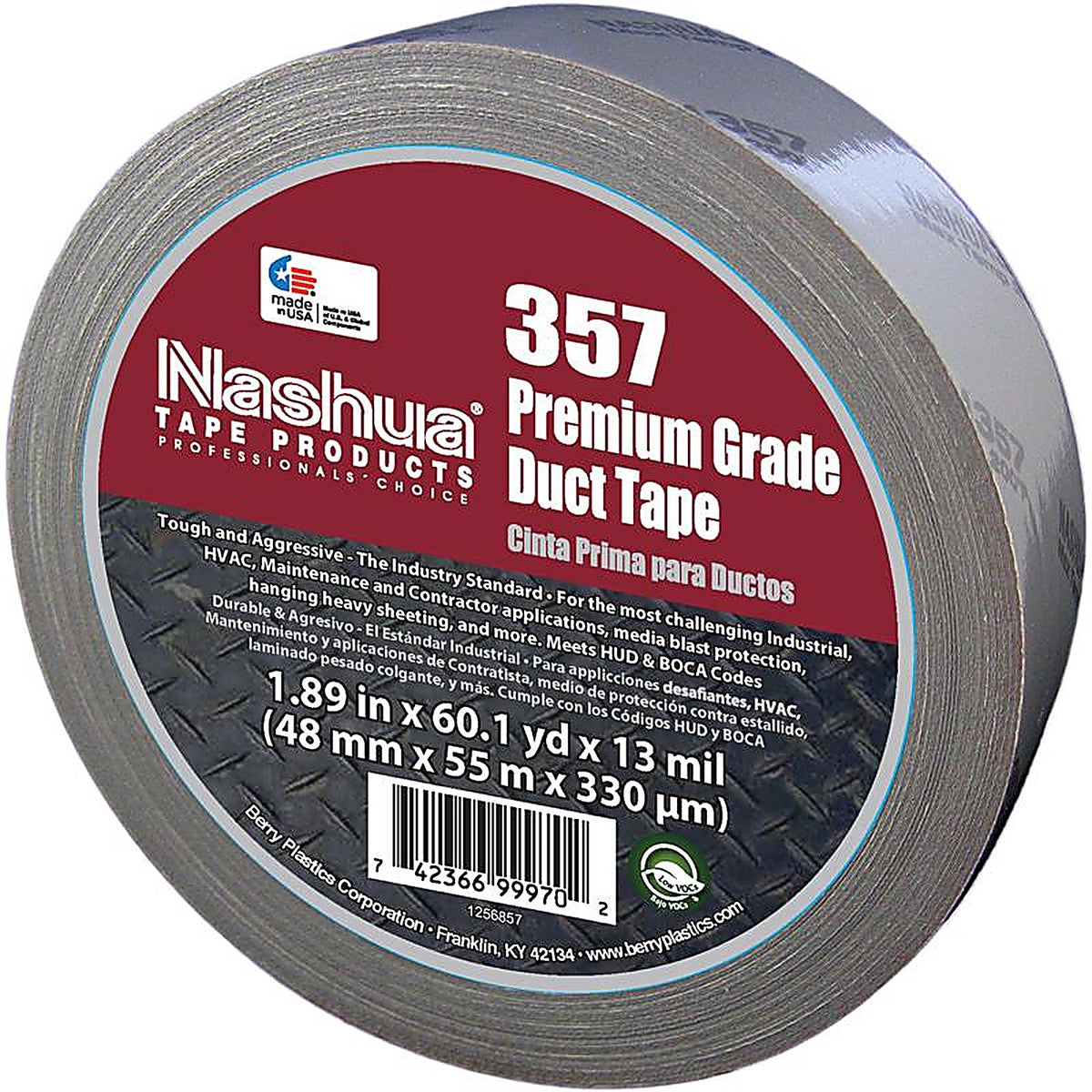 Nashua 1086142 1.89 in. W x 60 yd. L Silver Duct Tape