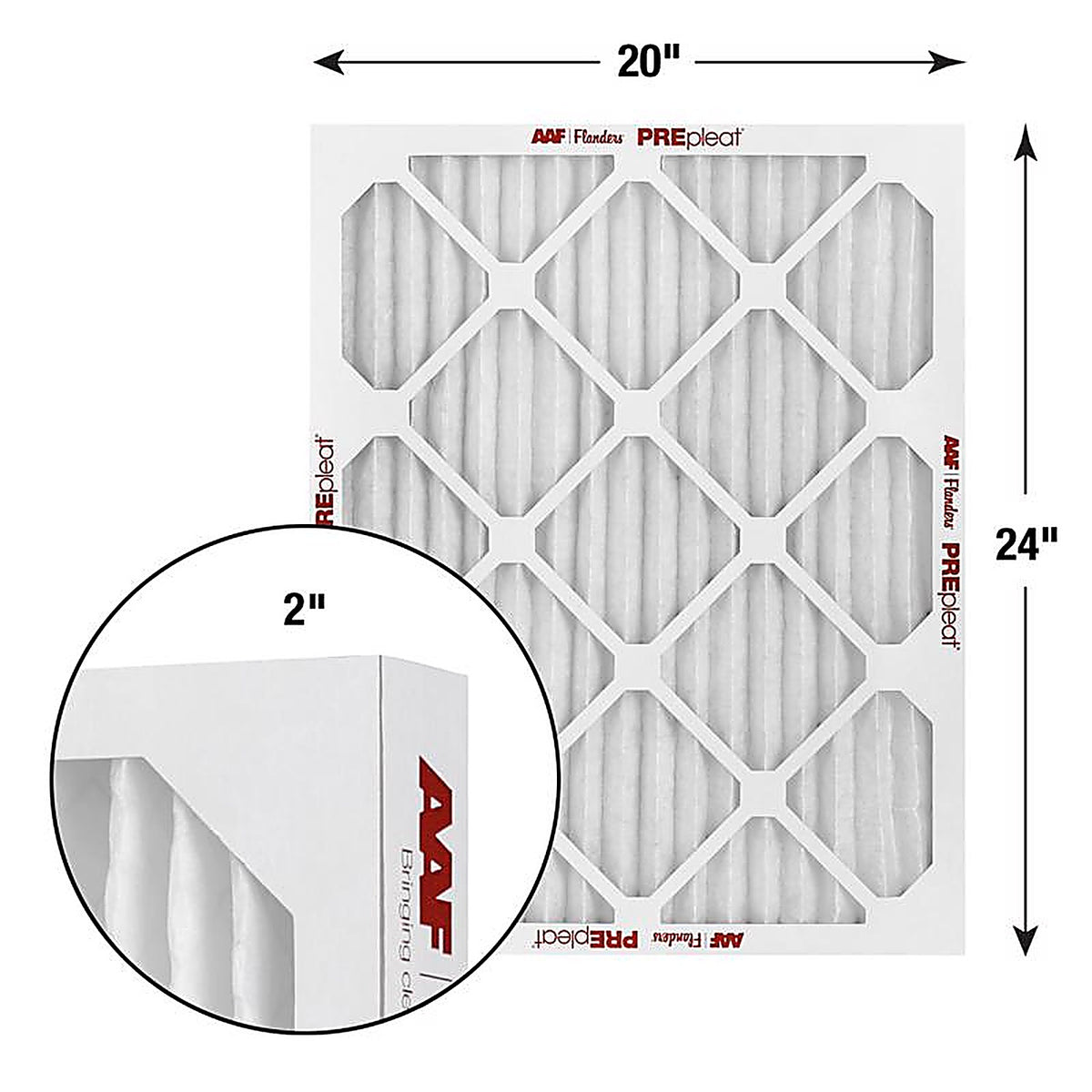 AAF Flanders - 80055.022024 - Prepleat LPD SC M10 20 In. W X 24 In. H X 2 In. Synthetic 10 MERV Pleated Air Filter 1