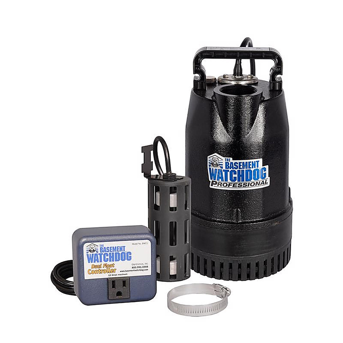The Basement Watchdog - SIT-50D - 1/2 HP 4,400 GPH Cast Iron Dual Reed Switch AC Submersible Sump Pump 10 Ft