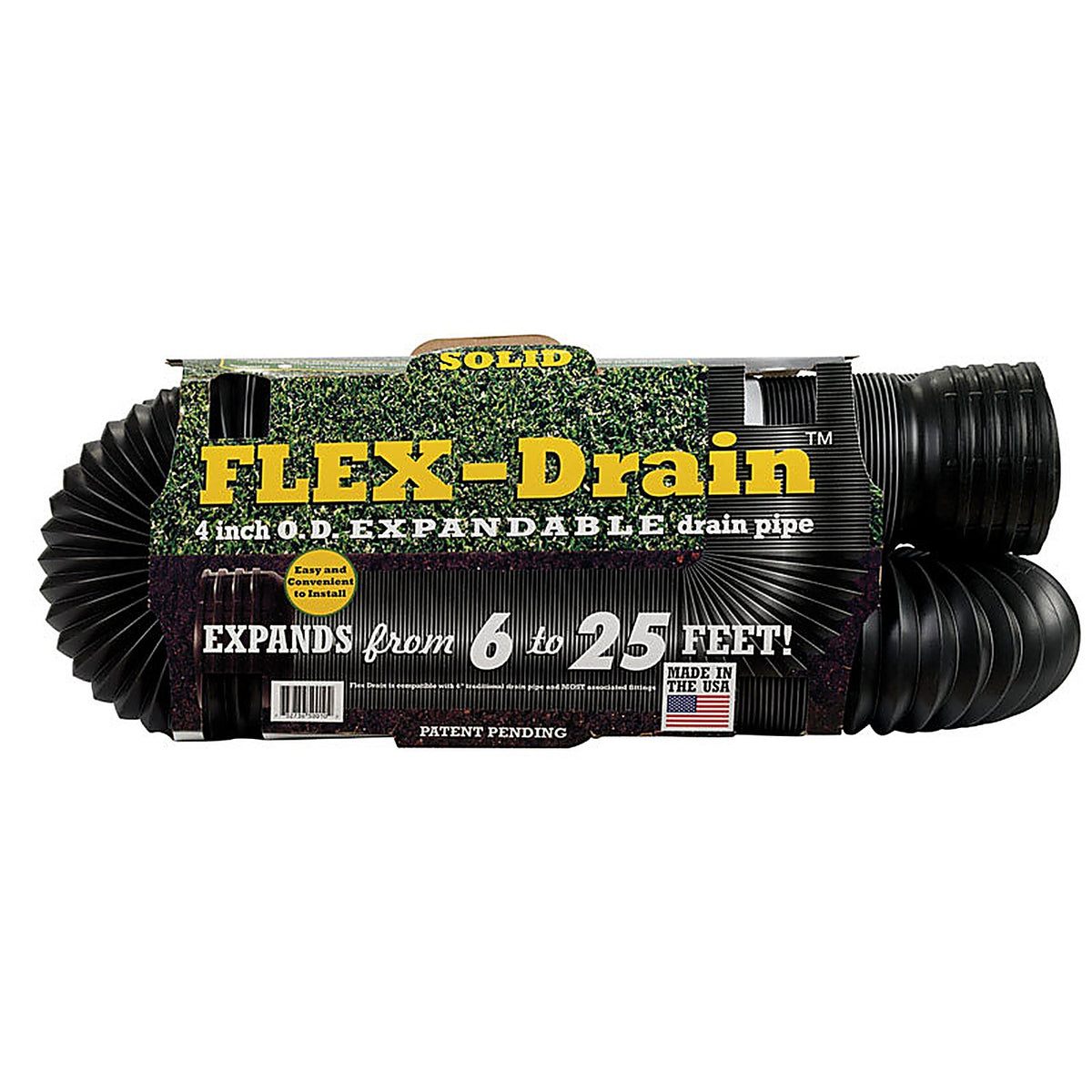 Flex-Drain - 51110 - 3-3/4 In. D X 25 Ft. L Poly Drain Pipe