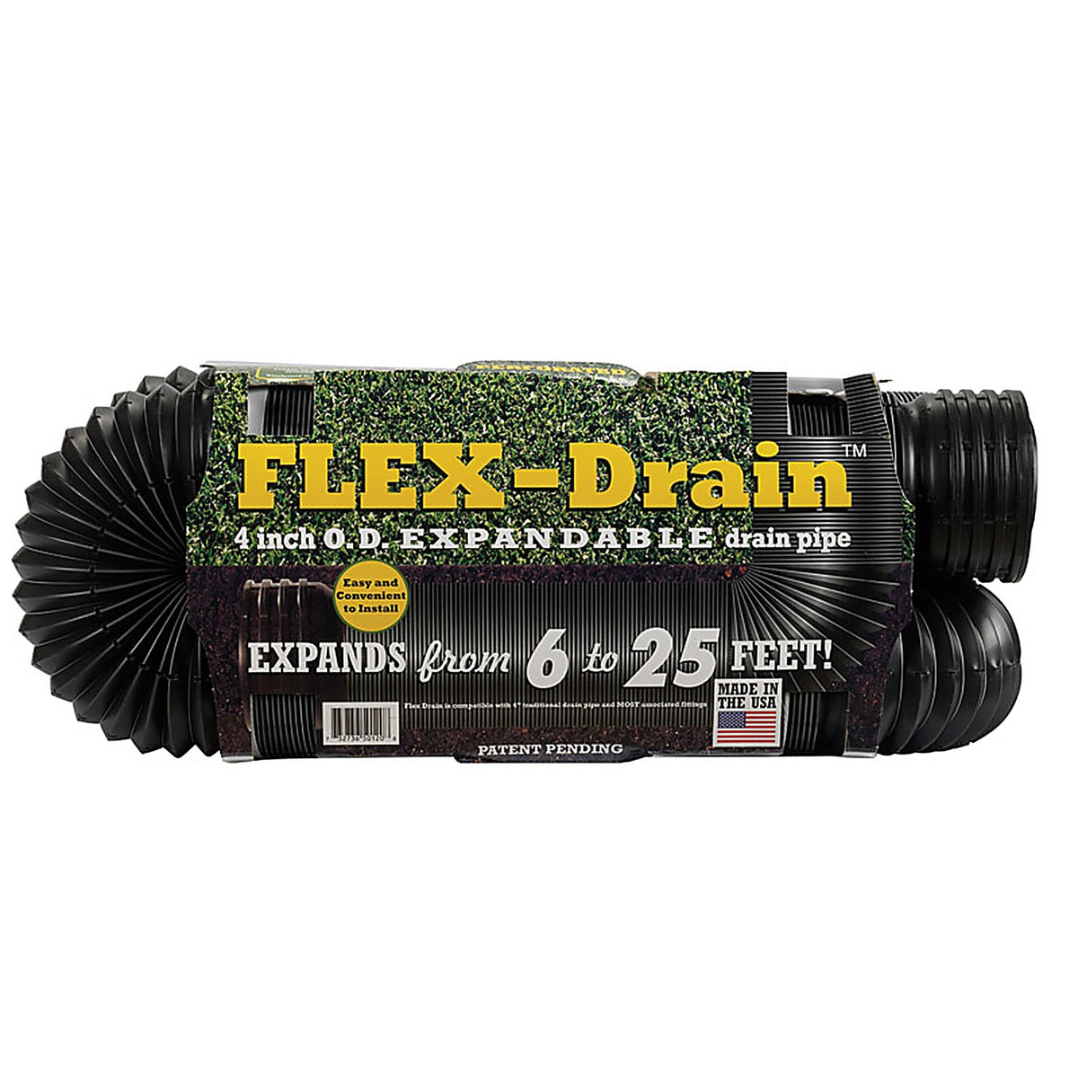 Flex-Drain - 51310 - 3-3/4 In. D X 25 Ft. L Poly Drain Pipe