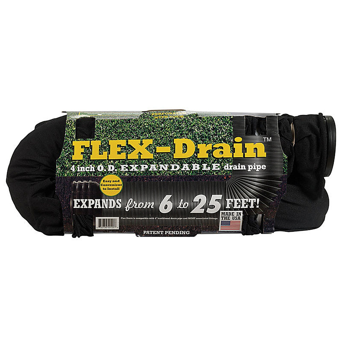 Flex-Drain - 51510 - 4 In. D X 25 Ft. L Polypropylene Drain Pipe with Sock