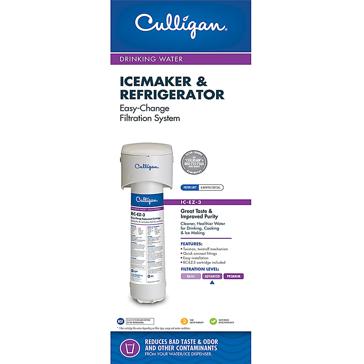 Culligan - IC-EZ-3 - Icemarker/Refrigerator Drinking Water Filter for Culligan