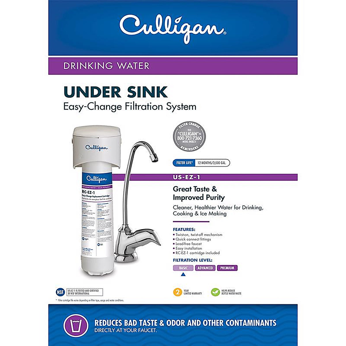 Culligan US-EZ-1 Under Sink Water Filtration System