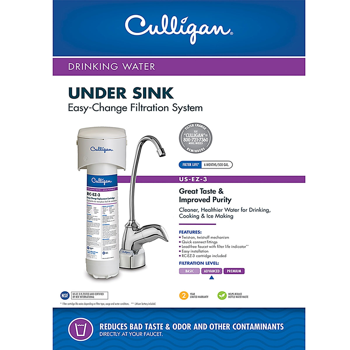 Culligan US-EZ-3 Under Sink Water Filtration System