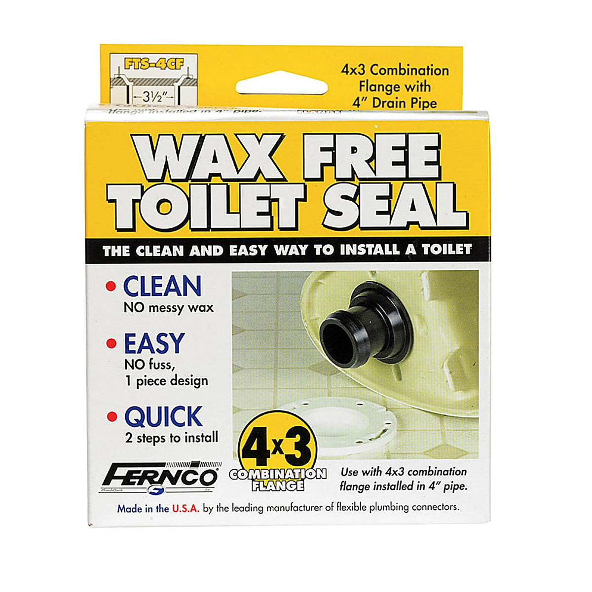 Fernco FTS-4CF Toilet Seal PVC 4in. X3in.