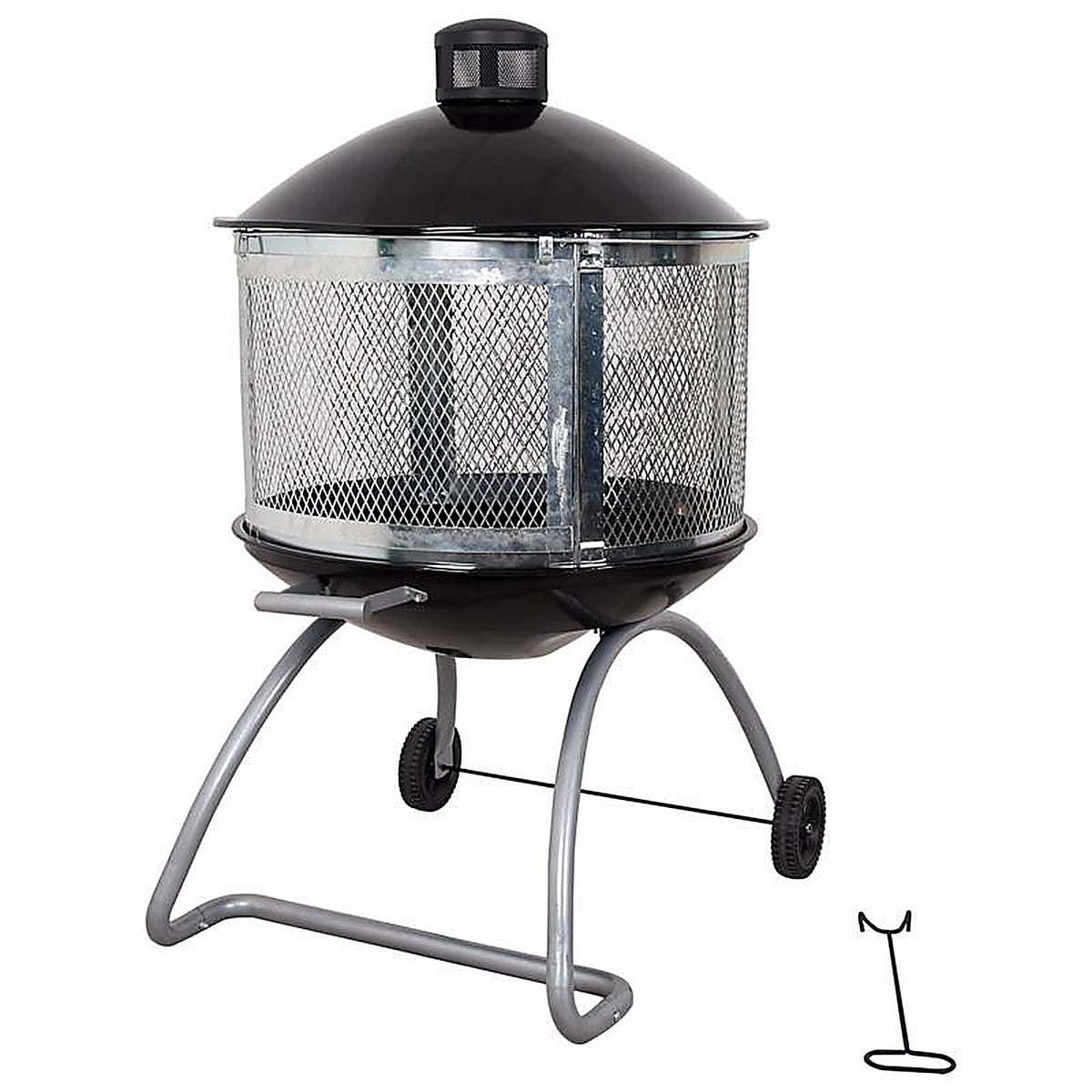 Living Accents SRFP2822 28 in. W Porcelain/Steel Round Wood Fire Pit