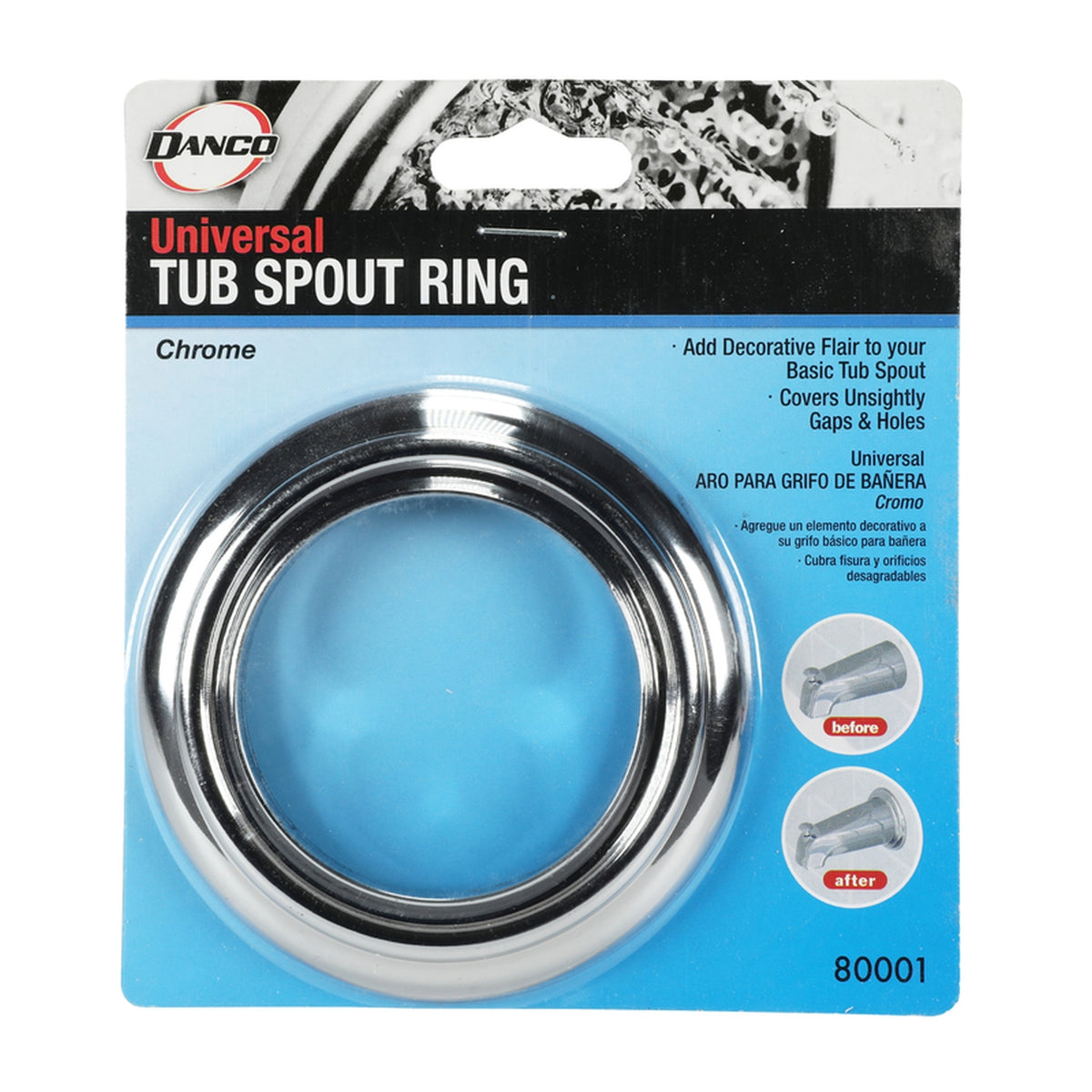 Danco 80001 Chrome Plated Decorative Tub Spout Ring