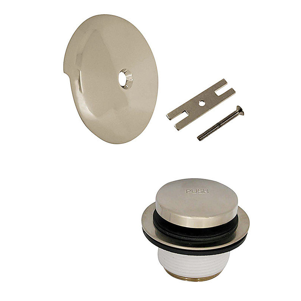Danco - 89237A - 2-3/4 In. Brushed Nickel Gray Round Brass Overflow Plate