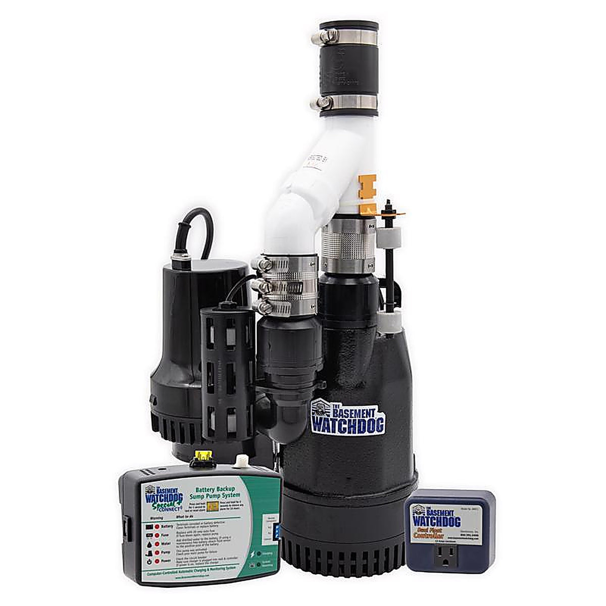 The Basement Watchdog - CITS-50 - Big Combo 1/2 HP 4,400 GPH Cast Iron Dual Reed Switch AC Backup Sump Pump