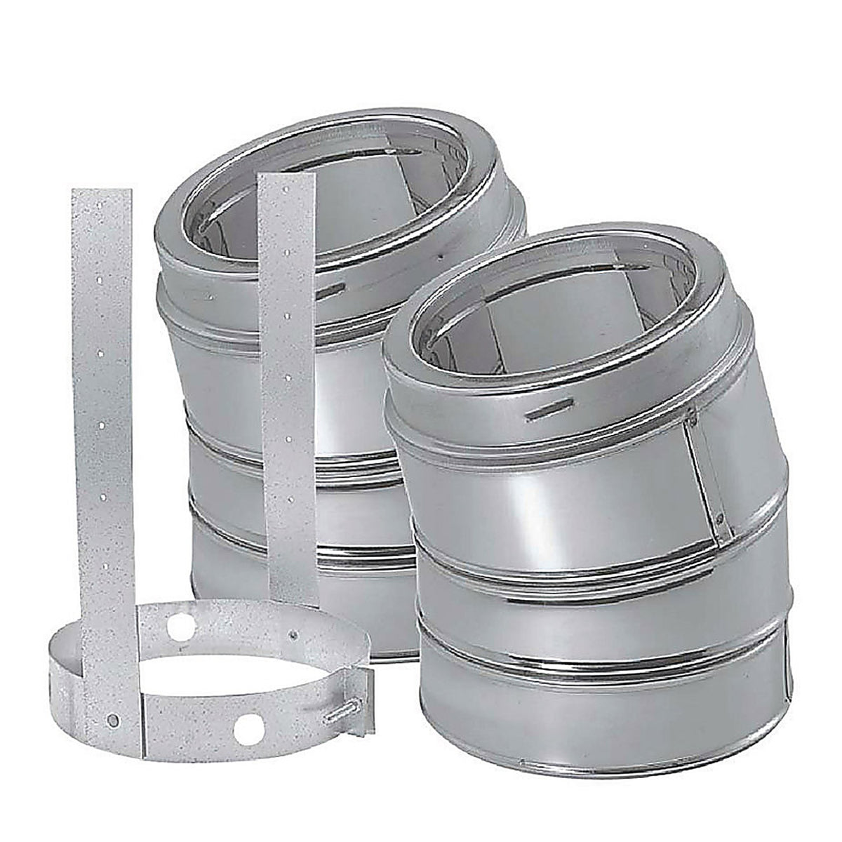 DuraVent 6DP-E30K DuraPlus 6 in. D X 6 in. D 30 deg Galvanized Steel Elbow Kit with Strap