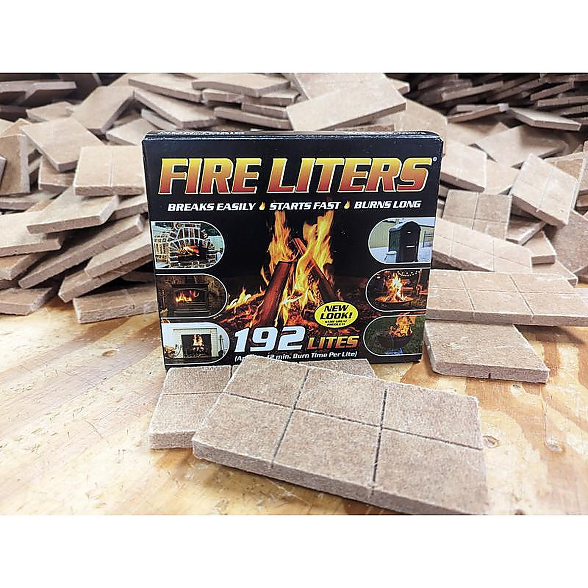 Fire Liters - 10192 - Wood Fiber Firestarter Log 12 Min 192 Pack