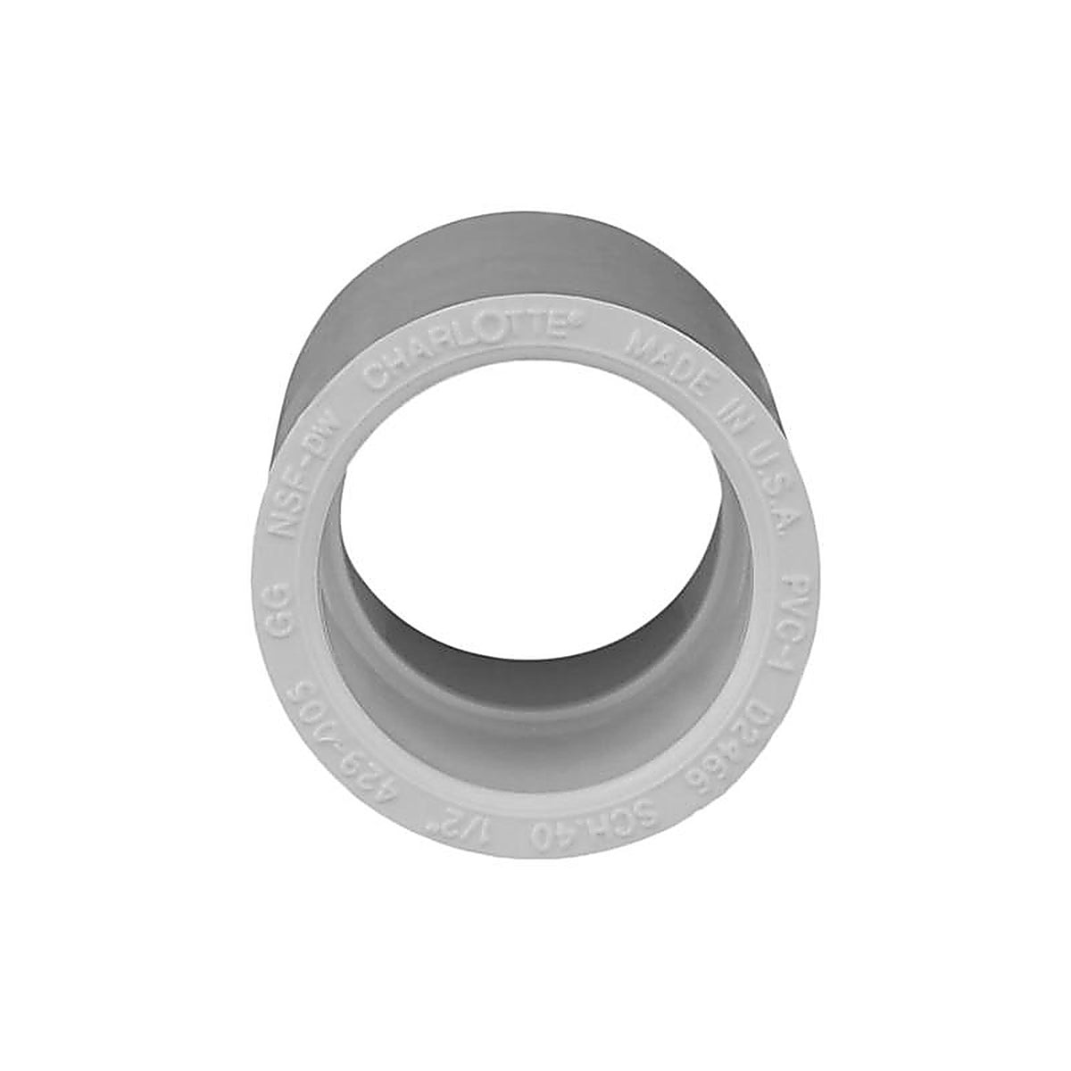 Charlotte Pipe PVC021000600 Schedule 40 1/2 in. Slip x 1/2 in. Dia. Slip PVC Coupling