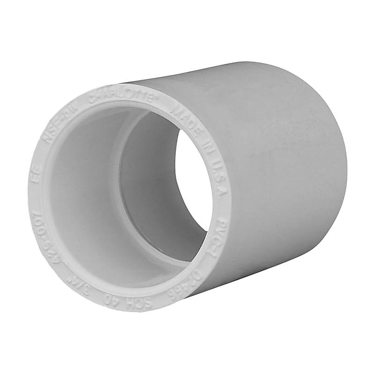 Charlotte Pipe PVC021000800 Schedule 40 3/4 in. Slip x 3/4 in. Dia. Slip PVC Coupling