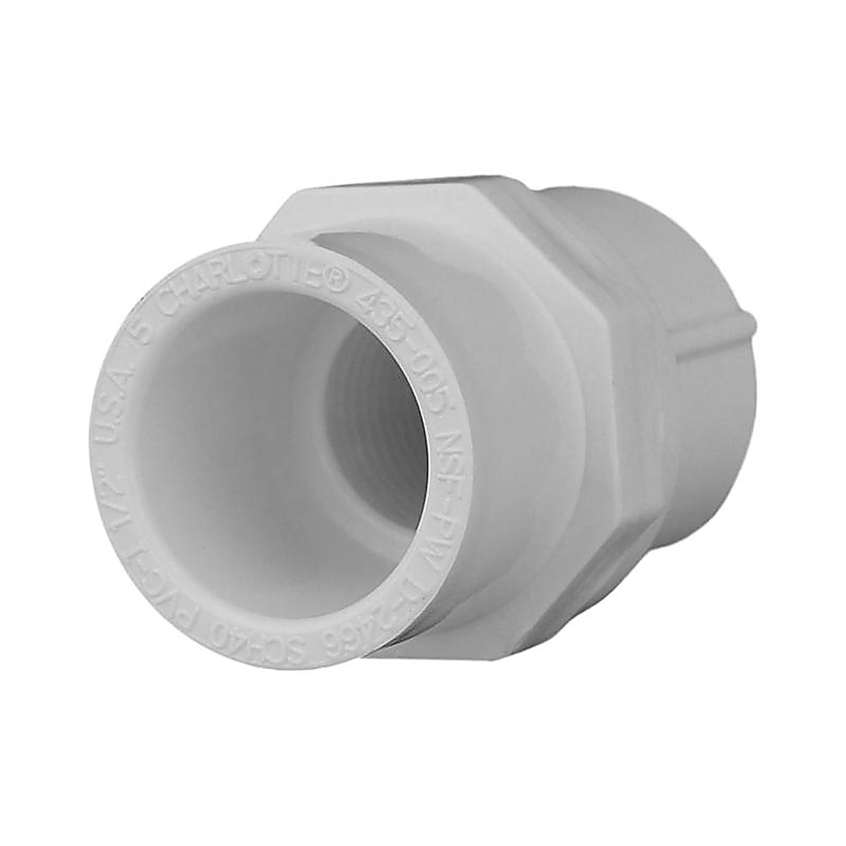 Charlotte Pipe PVC021010600 Schedule 40 1/2 in. Slip x 1/2 in. Dia. FPT PVC Adapter