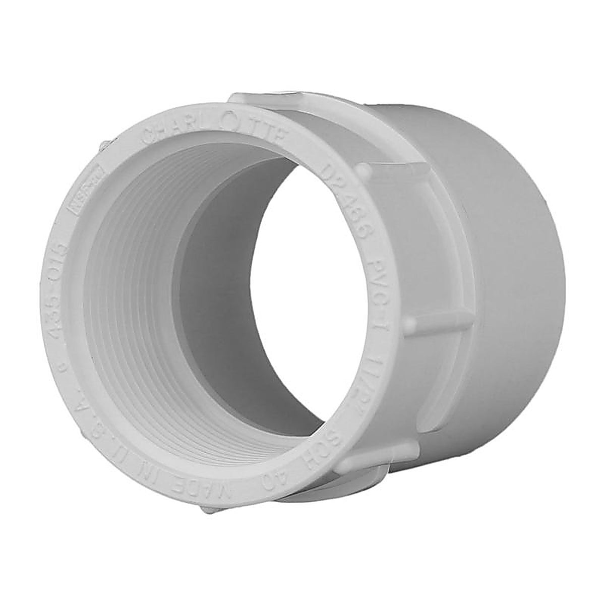 Charlotte Pipe PVC021011400 Schedule 40 1-1/2 in. Slip x 1-1/2 in. Dia. FPT PVC Adapter