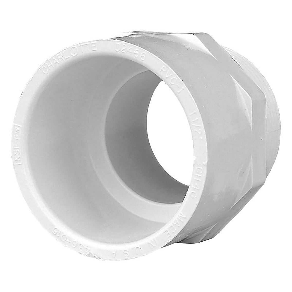 Charlotte Pipe PVC021091400 Schedule 40 1-1/2 in. Slip x 1-1/2 in. Dia. MPT PVC Adapter