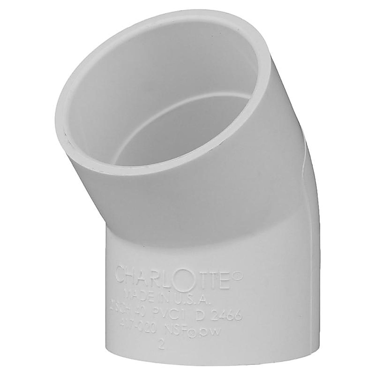 Charlotte Pipe PVC023091600 Schedule 40 2 in. Slip x 2 in. Dia. Slip PVC Elbow