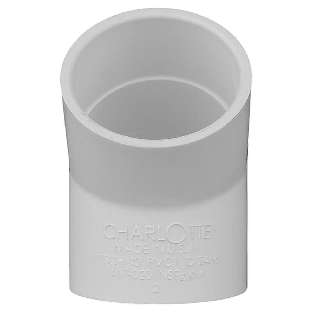 Charlotte Pipe PVC023091600 Schedule 40 2 in. Slip x 2 in. Dia. Slip PVC Elbow