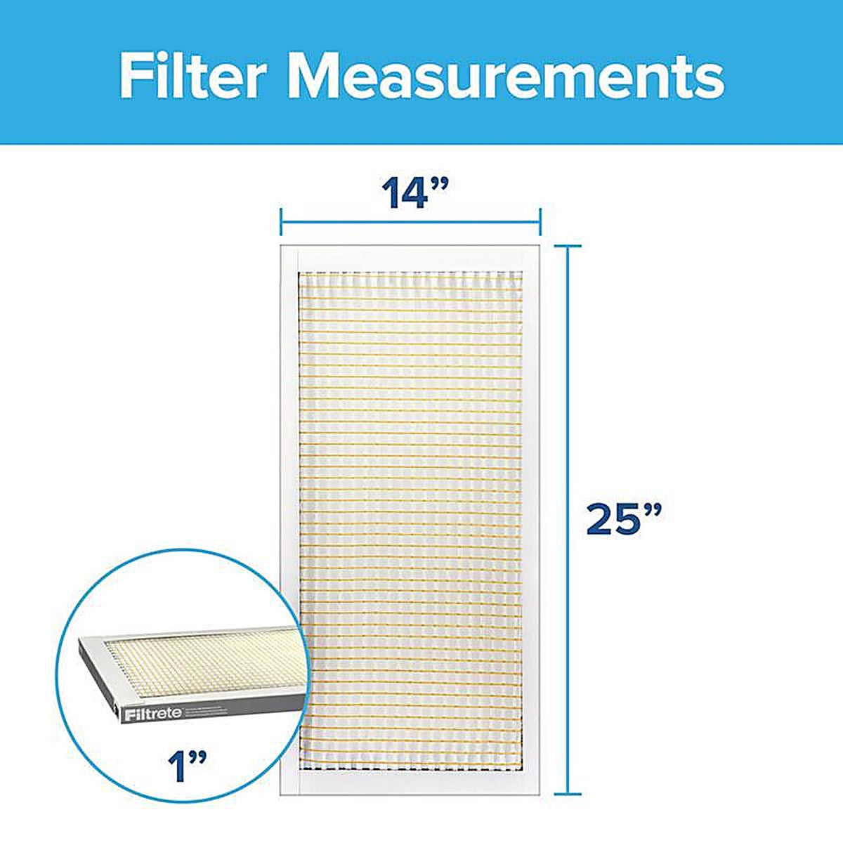 3M 304-4 Filtrete 14 in. W X 25 in. H X 1 in. D 7 MERV Pleated Air Filter 1 pk