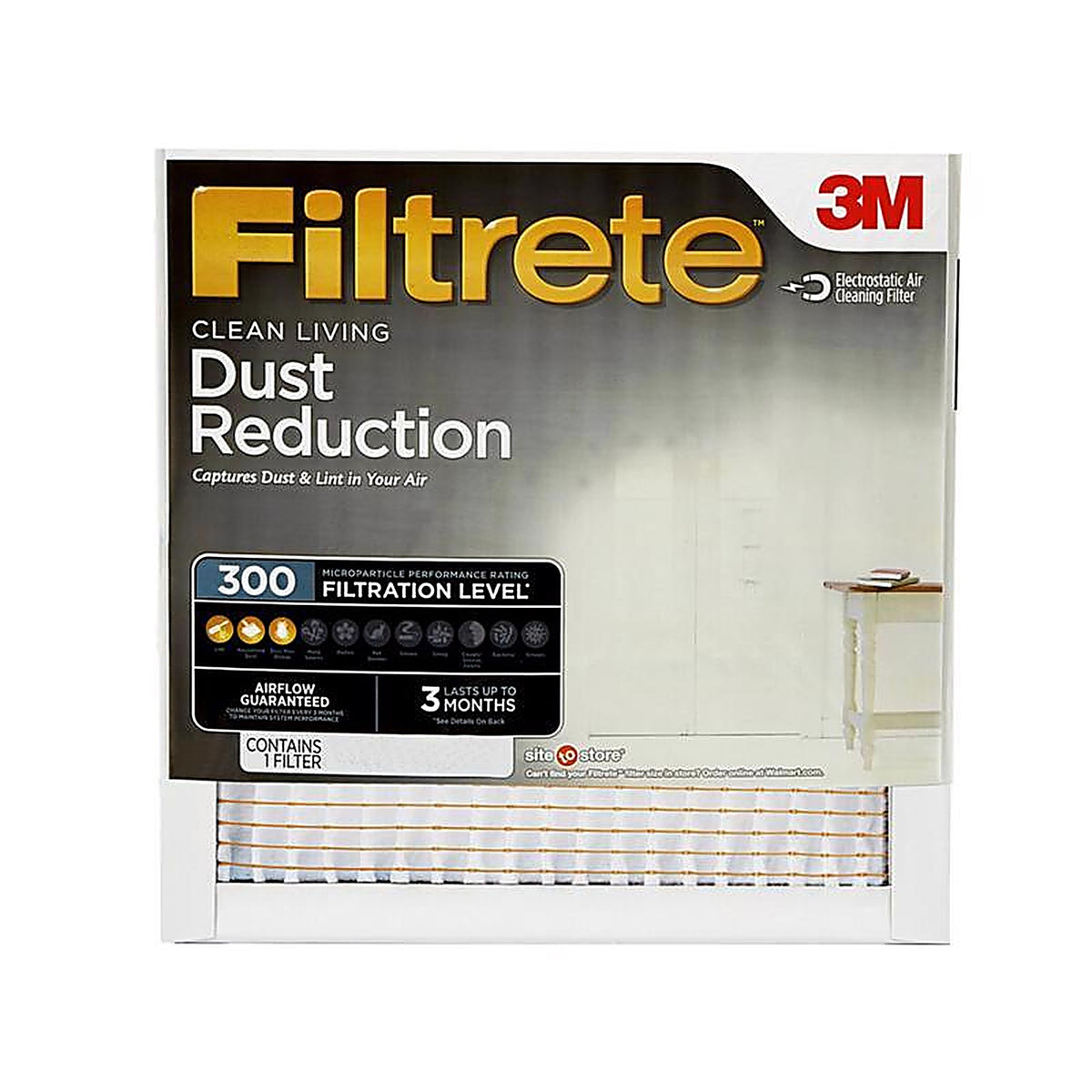 Filtrete - 317-4 - 18 In. W X 18 In. H X 1 In. 300 Mpr Pleated Filter Dust 1 Pack