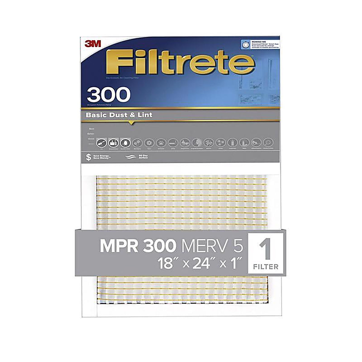 3M 321-4 Filtrete 18 in. W X 24 in. H X 1 in. D 7 MERV Pleated Air Filter 1 pk