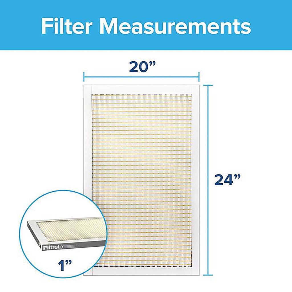 Filtrete - 326-4 - 20 In. W X 24 In. H X 1 In. 300 Mpr Pleated Filter Dust 1 Pack