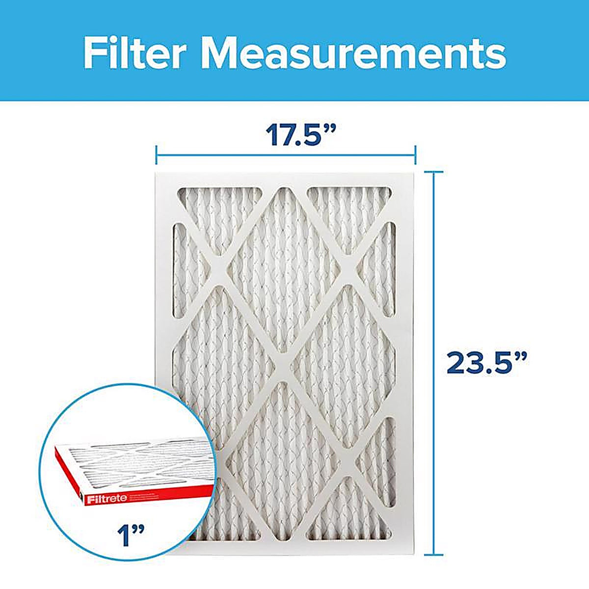 Filtrete - 9829-4 - 17-1/2 In. W X 23-1/2 In. H X 1 In. 1000 Mpr Pleated Air Filter 1 Pack