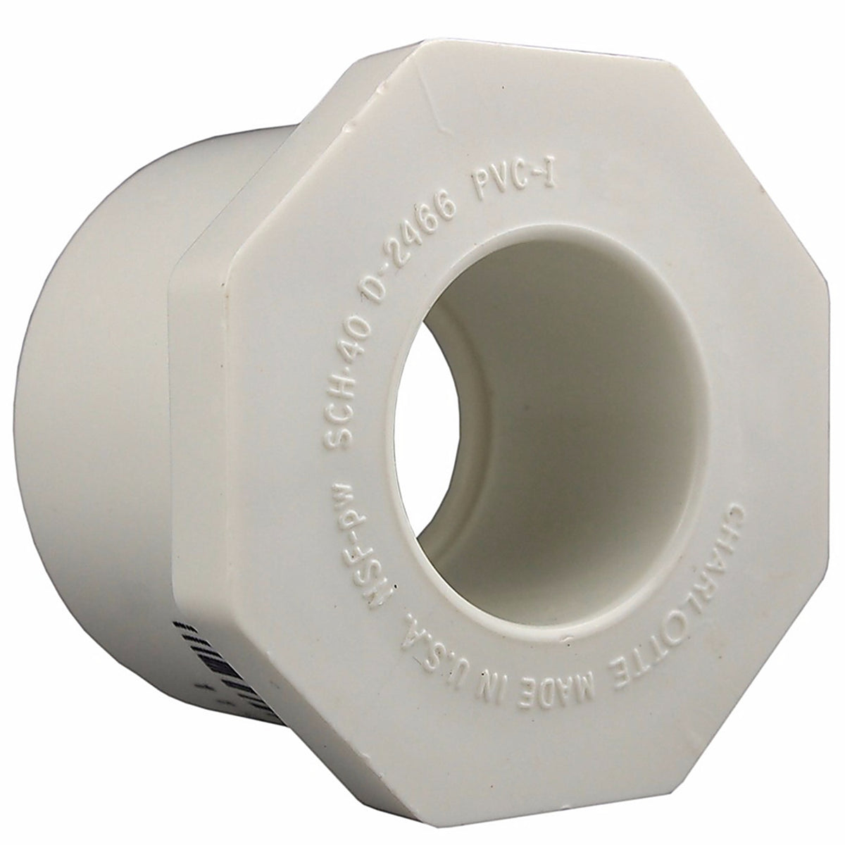 Charlotte Pipe PVC021071200 Schedule 40 1-1/2 in. Slip x 1-1/4 in. Dia. Slip PVC Reducing Bushing