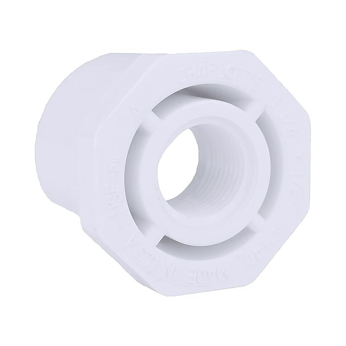 Charlotte Pipe PVC021080900 Schedule 40 1-1/4 in. Spigot x 1/2 in. Dia. FPT PVC Reducing Bushing