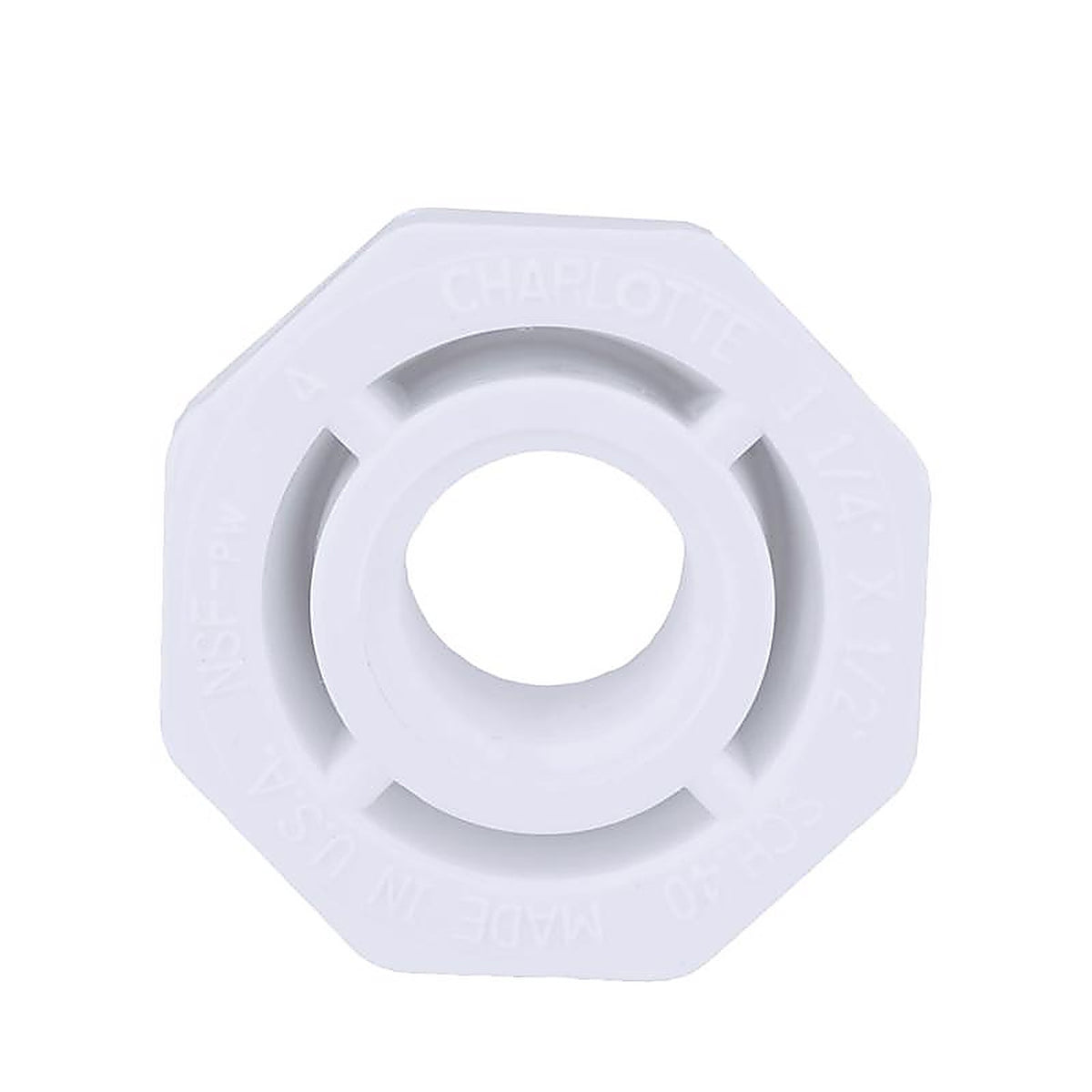 Charlotte Pipe PVC021080900 Schedule 40 1-1/4 in. Spigot x 1/2 in. Dia. FPT PVC Reducing Bushing