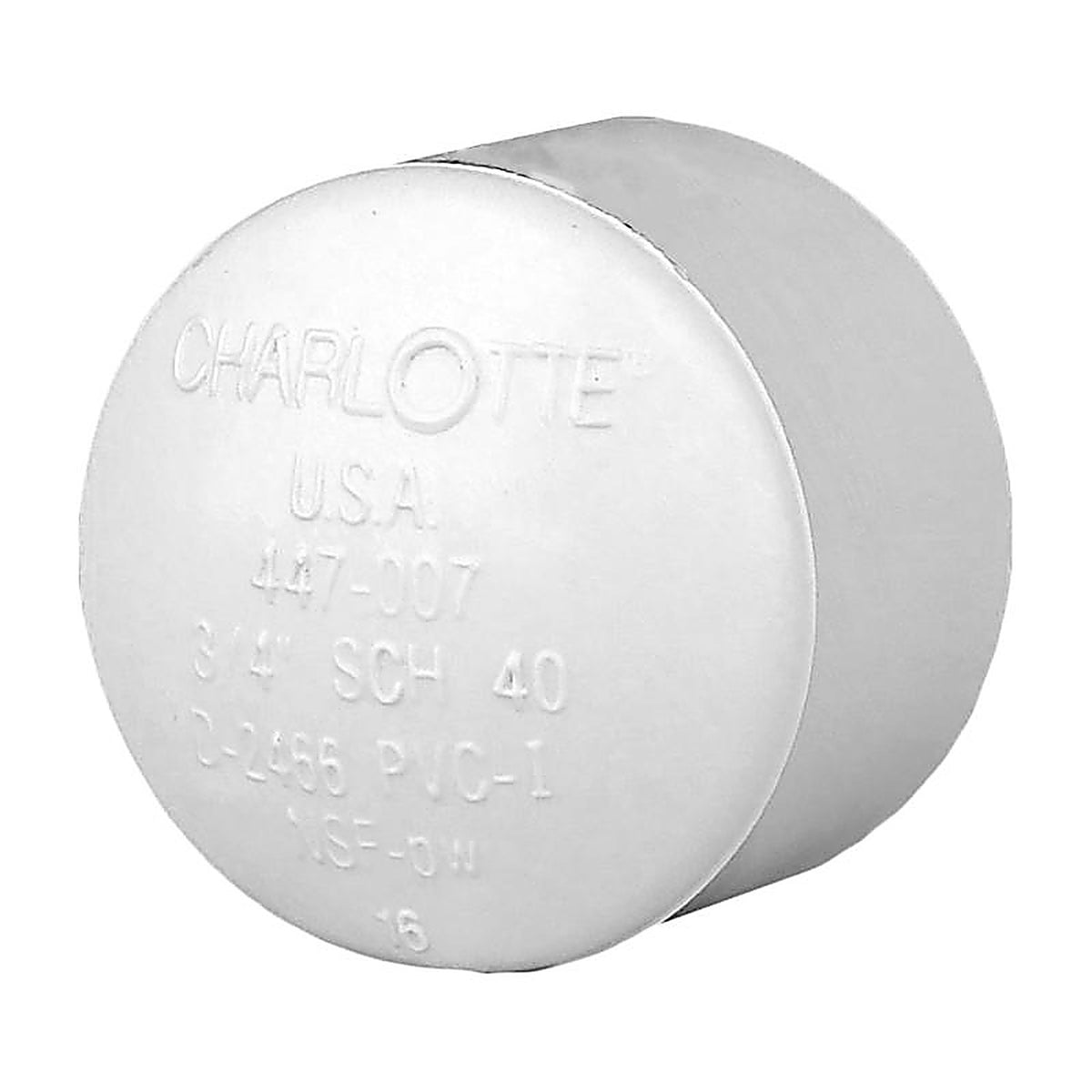 Charlotte Pipe PVC021160800 Schedule 40 3/4 in. Socket x 3/4 in. Dia. Socket PVC Cap
