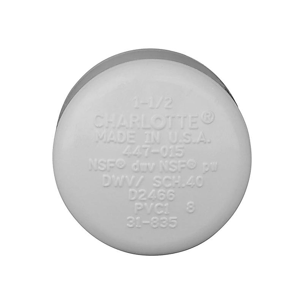 Charlotte Pipe PVC021161400 Schedule 40 1-1/2 in. Slip PVC Cap