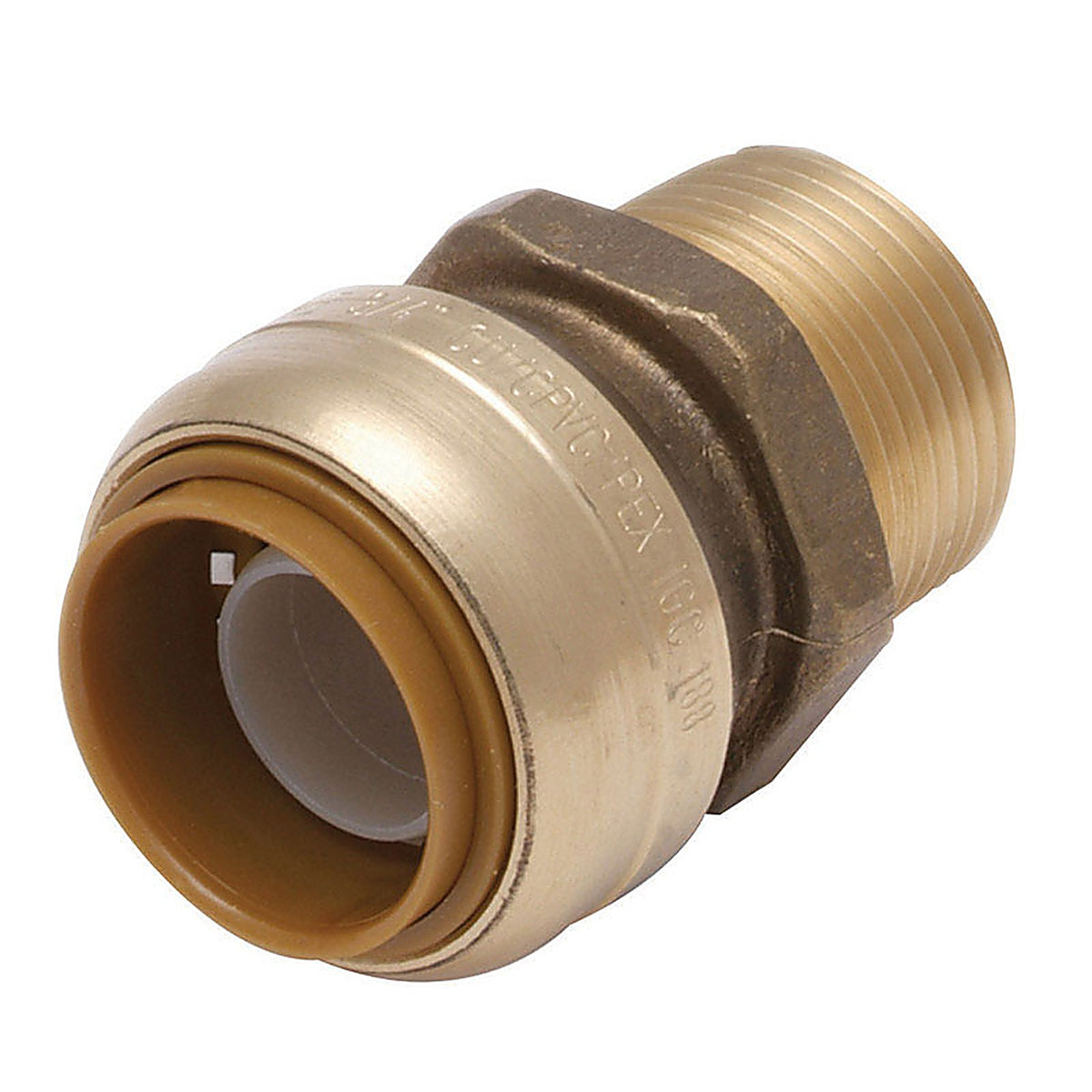 SharkBite U140LFA 1 in. Push x 1 in. Dia. MPT Brass Connector