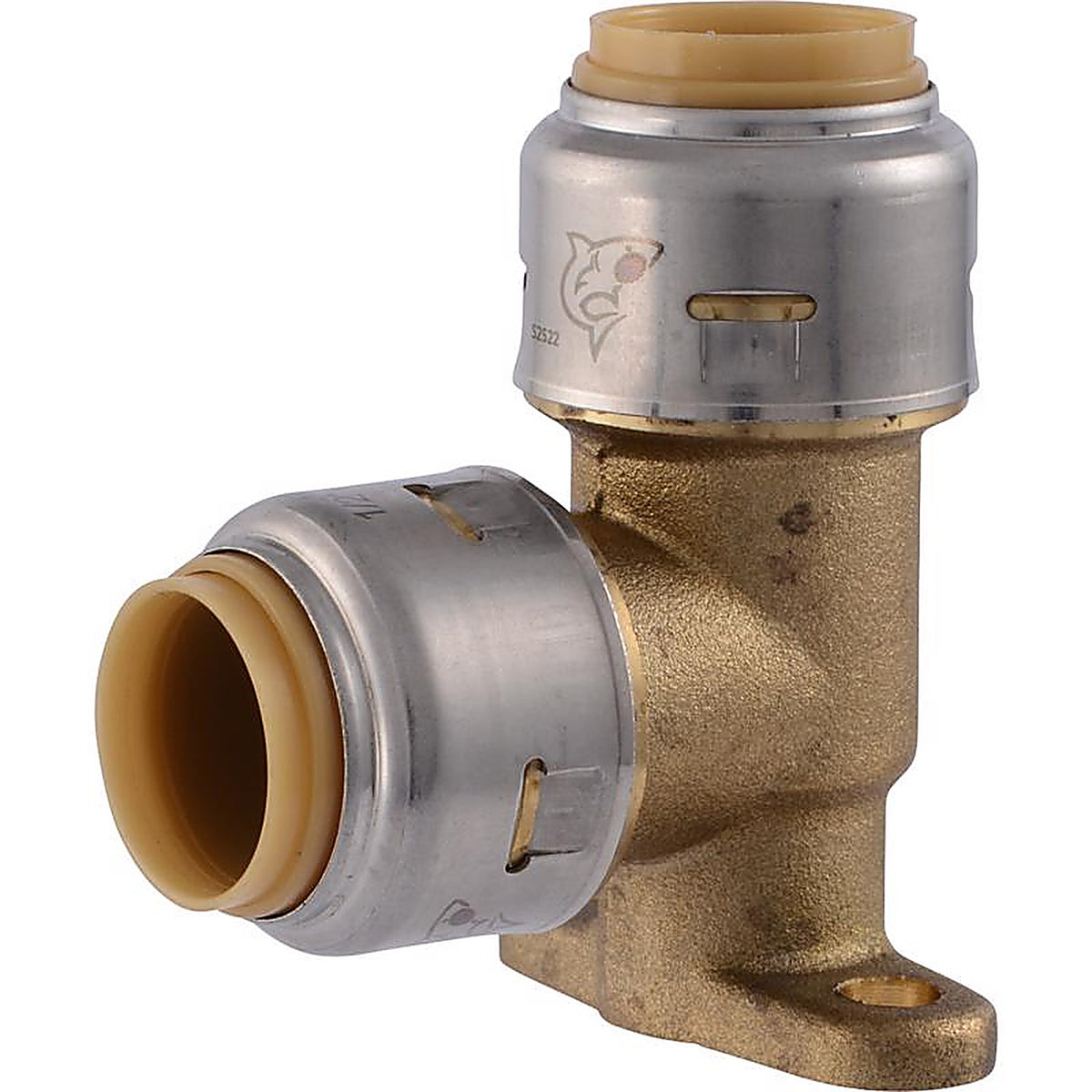 SharkBite U249LFA 1/2 in. Push x 1/2 in. Dia. Push Brass Drop Ear Elbow