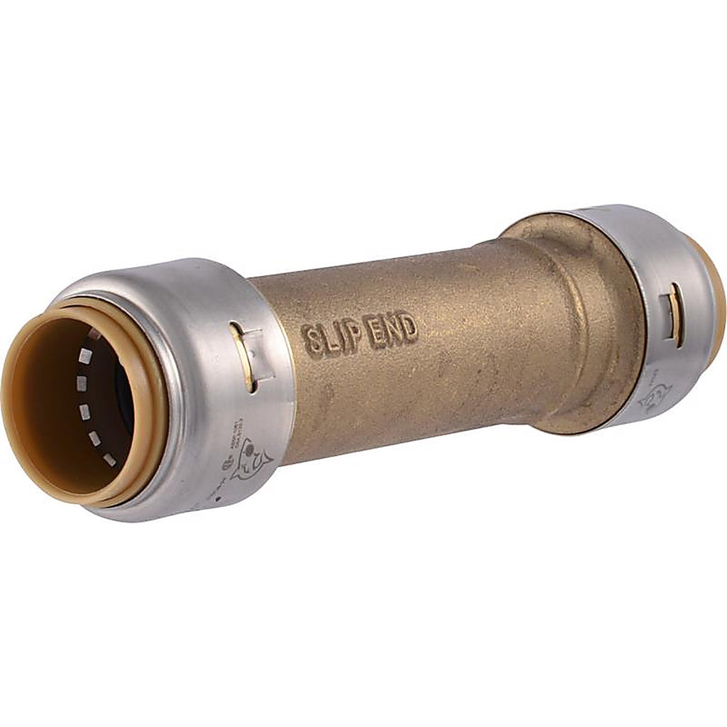 SharkBite U3016LFA 3/4 in. Push x 3/4 in. Dia. Push Brass Slip Coupling