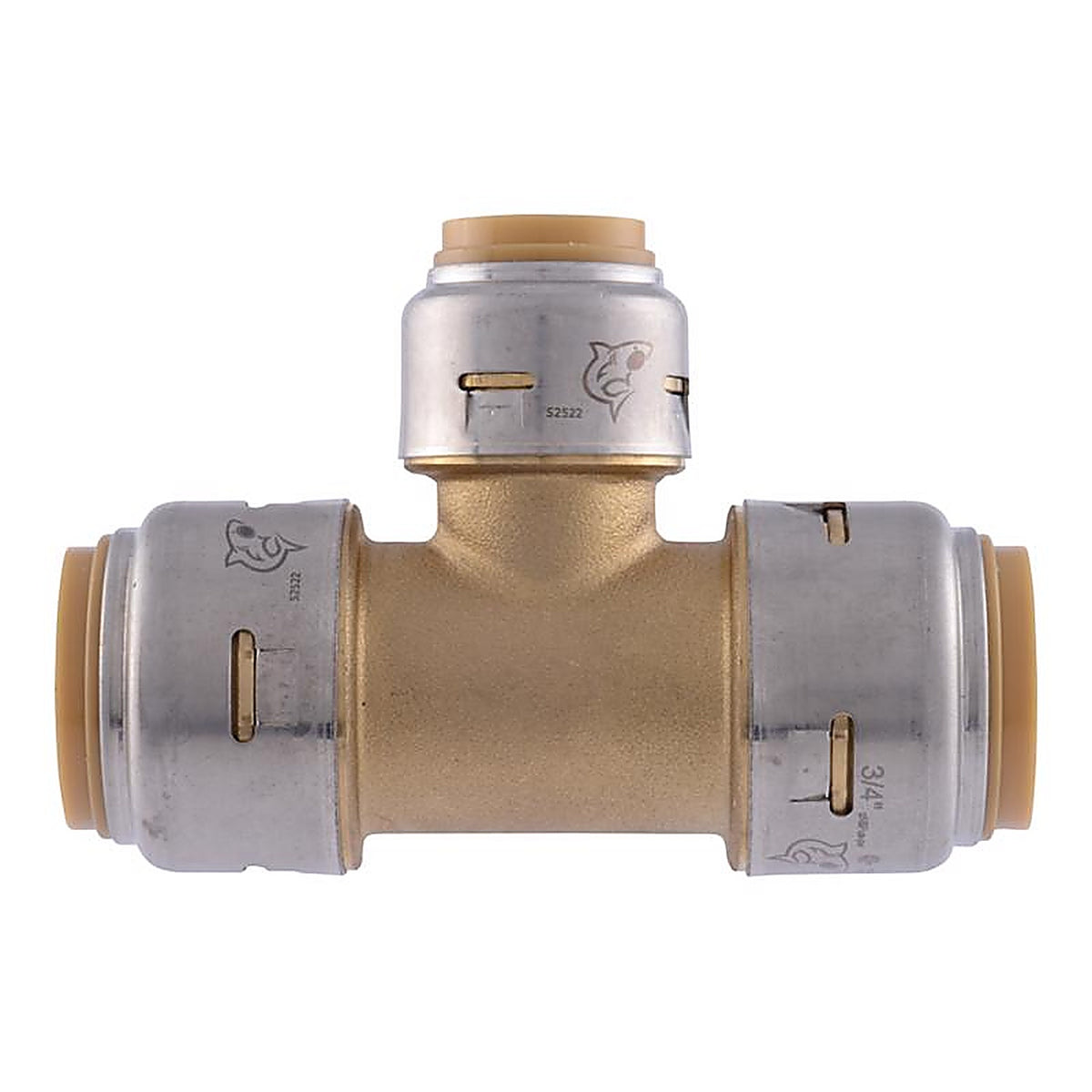SharkBite U412LFA 3/4 in. Push x 3/4 in. Dia. Push Brass Reducing Tee