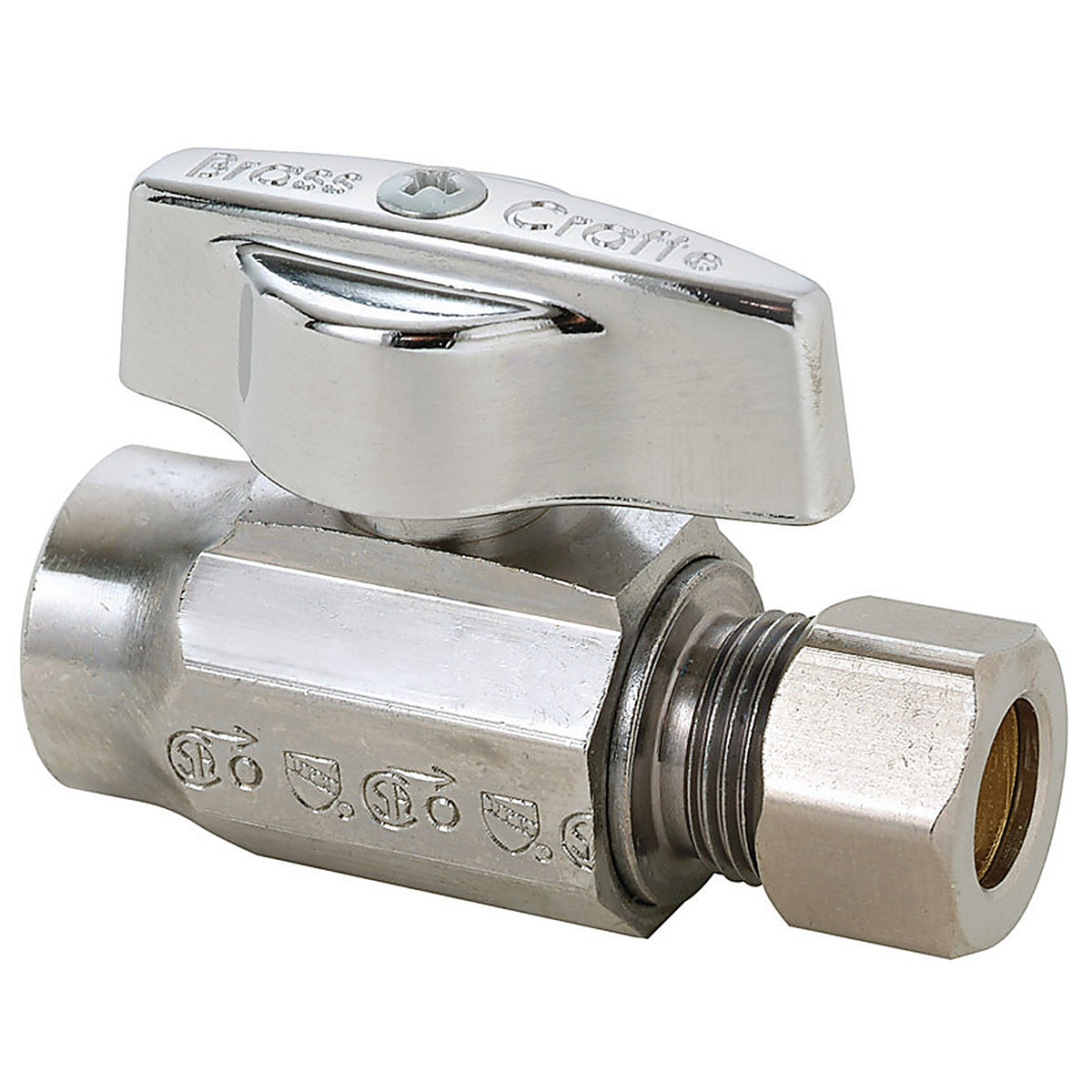Brasscraft - KTR14X C1 - 1/2 In. FPT Outlets X 3/8 In. MPT Brass Shut-Off Valve