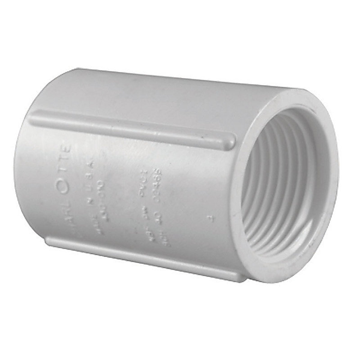 Charlotte Pipe PVC021021000 Schedule 40 1 in. FPT x 1 in. Dia. FPT PVC Coupling