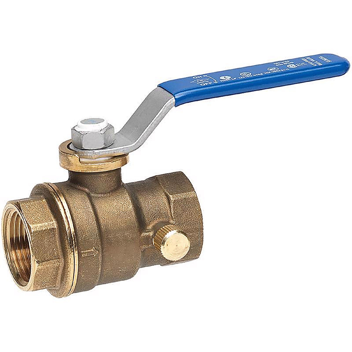 Homewerks 119-2-34 3/4 in. Brass FIP Ball Valve with Drain Full Port